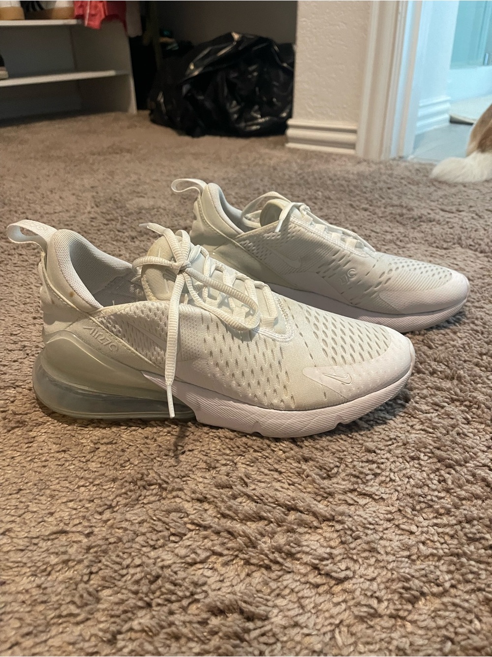 Big Kids Nike Air Max 270 All White Sneakers